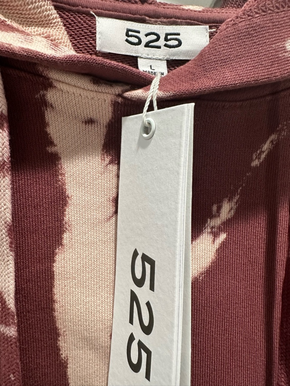 525 America Maroon and Cream Tie-Dye Hoodie Dress - Picture 3 of 3